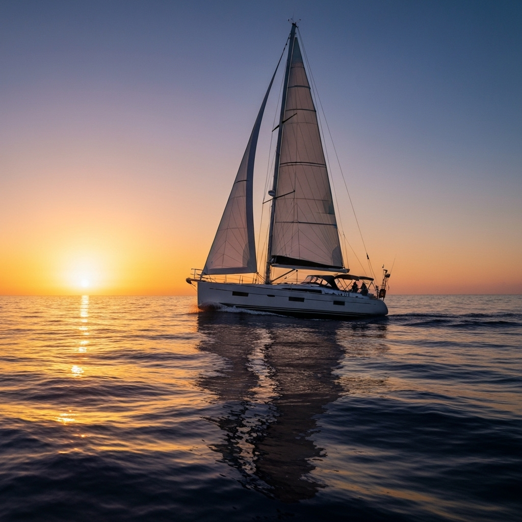 Sailing at sunset